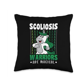 Scoliosis Gifts Women Back Surgery Designs Men Back Surgery-Scoliosis Warriors are Magical Throw Pillow, 16x16, Multicolor