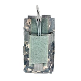 M1Surplus MOLLE Style ACU Camo Radio Pouch Fits UV5R UV5RA Puxing PX-777 PX-888 PX-820 PX-UV973 UV-5X3 UV-82 BTECH DMR-6X2 ICOM IC-W32A IC-T81A IC-T70A-HD Portable HT Handheld Ham Radios