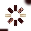 Fall Press on Nails Medium Square Fake Nails Autumn Ombre