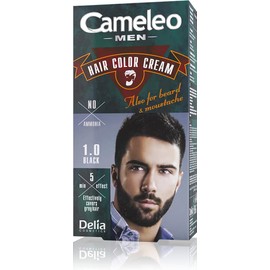 Cameleo Men - Permanent Hair Dye | Black Colour for Hair Beard & Moustache | Natural Colour Effect in 5 Minutes | Cover Grey Hair | Ammonia FREE | 30ml