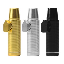 3 Pack NTIERA Mini Pepper Shaker,Premium Metal SnufBullet Spice Dispenser and Sweetener Portable Travel Storage (Anodized Aluminum)