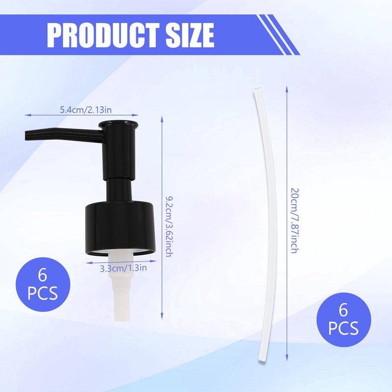 6 Pcs Soap Dispenser Pump, Soap Pump Replacement for Regular