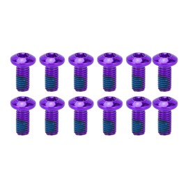 Pack of 12 Disc Brake Rotor Bolts, Bicycle Rotor Screws for MTB Mountain Bike, Steel Disc Rotor Screws (Purple)