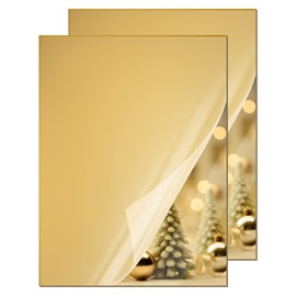 KINLINK 12x16Plexiglass Sheets 1/8 inch-3mm Gold Mirror Acrylic Sheets, Mirror Plastic Board Polycarbonate Sheet for DIY Project, Craft, Acrylic Sign, Weding Invitaton 2 Pack