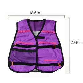 KAREZONINE Kids Tactical Vest Kit for Nerf Guns Tactical Jacket Kit for N-Strike Elite Series with 50 Refill Darts Bullets Reload Clips Wrist Band Protective Glasses and Face Tube Mask for Girls Boys