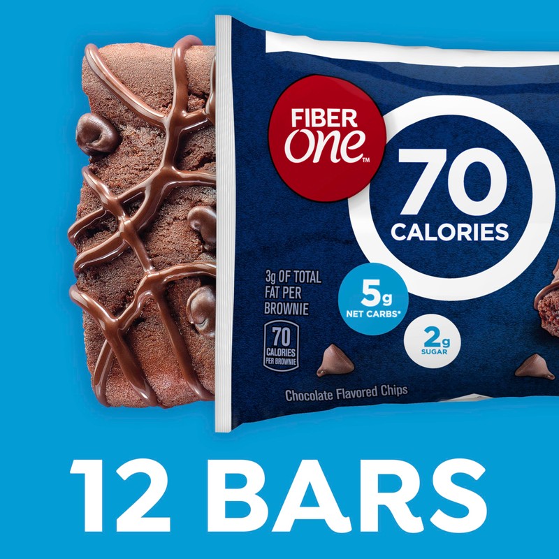 Fiber One 70 Calorie Brownies, Chocolate Fudge, Snack Bars, Value