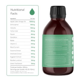 Metabolism Stimulate, Slim Pure Detox, Naturally Detoxify Liver & Body, Liver Detoxifying Test Winner, Intestinal Cleansing Treatment, Draining, Detox Cleansing Liquid, 450 ml, Vegan