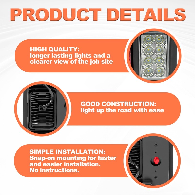 HECASA LED Tail Light Kit Compatible with Bobcat Skid Steer