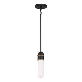 Crystorama Brian Patrick Flynn Capsule 1 Light Matte Black + Textured Gold Mini Pendant