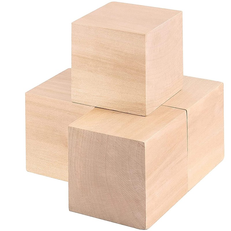 HOIGON 4 PCS 2.75 x 2.75 x 2.75 Inch Wooden