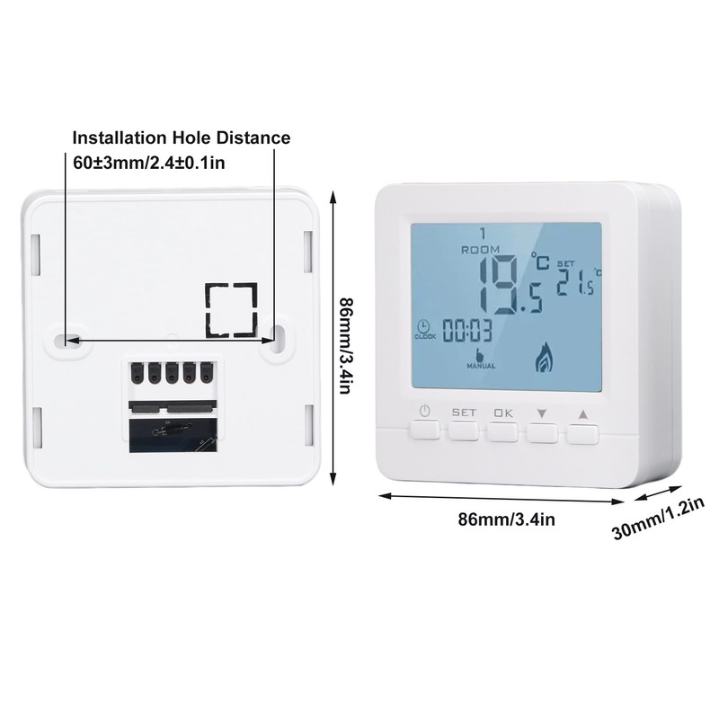 Programmable Thermostat RF Wireless Smart Flame Retardant Electric Heating Temperature