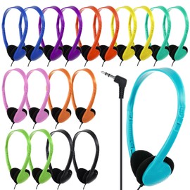 ZXQZYM Bulk Headphones 25 Pack Multi Colored for Classroom Kids, Wholesale Headphones Earphones for Students, Schools, Hospitals, Hotels, Musuems, Gyms, Dentists, Libraries