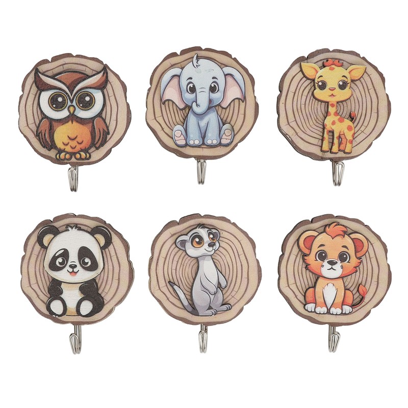 Children Cartoon Clothes Hook No Drilling Lovely Self Adhesive Kids