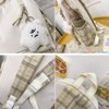 Cute Plaid Backpack with Plush Pendant Lightweight Large Capacity Student