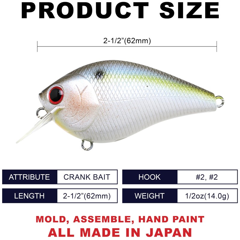 LUCKY CRAFT Fat CB BDS2, Fishing Lure, Crankbait (183 Pearl
