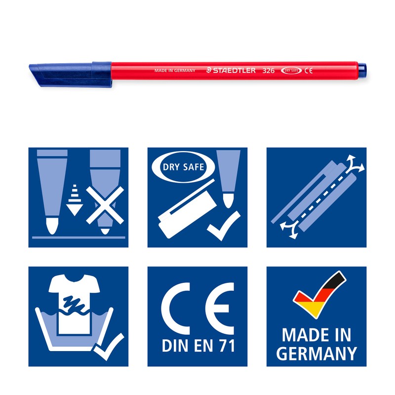 STAEDTLER 326-9 Fasermaler Noris Club, circa 1.0 mm, auswaschbar, 10