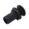 1 1/2in Through Hull Drain Straight Black with Stainless Steel