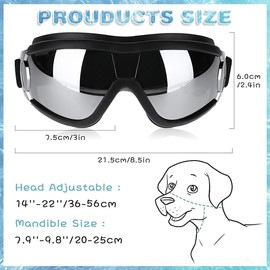 LALOCAPEYO Dog Sunglasses Dog Goggles, UV Protection Wind Protection Dust Protection Fog Protection Pet Glasses Eye Wear Protection with Adjustable Strap for Medium or Large Dog