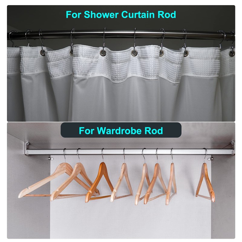sourcing map Curtain Rod Closet Holders, 1'' Stainless Steel Wardrobe
