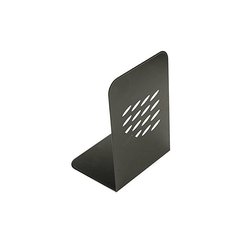 Q-Connect L-Shaped Metal Bookend - Pack of 2, Black