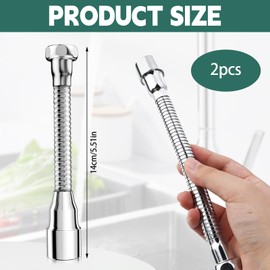 Kitchen Tap Extension, Pack of 2, 360° Swivelling Multifunctional Faucet Extender Tap 14 cm Tap Extension for Kitchen, Sink, Bathtub