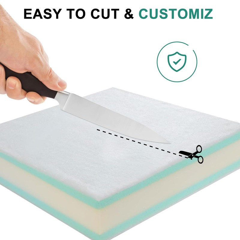 FOUXTEL FOUXTEL Extra Thickness 5 Layer Couch Cushion Replacement, 24"x24"x6"