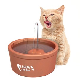 AMICUS - Aqua Clay Basic -Cat Water Fountain - Dogs&Cats&Pets&Small Animals Automatic Bowl Dispenser - Pet Drinking Waterer Bowls Indoor - Auto Kitty Watering Dish Supplies- 84.53 fl oz/ 2.5L