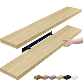 Sorbus Floating Shelves for Wall - 2 Long Floating Shelves for Bedroom, Kitchen, Living Room, Bathroom Shelves, Home Decor, Farmhouse - 35 x 9 Inch Wall Mounted Floating Shelves for Wall, White