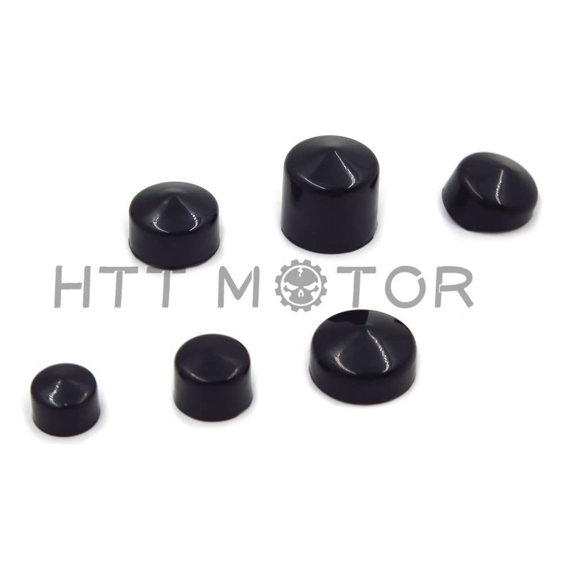 HTTMT MT247-003-BK Black Bolts Toppers Caps Compatible with 1991-2012 Harley