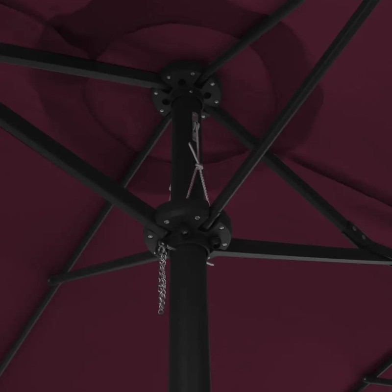 Bordeaux Red 181.1"x106.3" Garden Parasol with Aluminum Pole Sun ShelterColor: