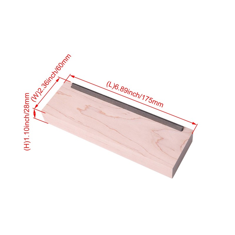 Yibuy 153mm ギターフレットファイル ギターエッジ 工具 メープルウッドブロック 面取り ギターフレットの修正工具 ギターアクセサリー