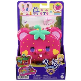 Polly Pocket Straw-beary Patch Compact Dolls and Playset Toy New With Box