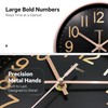 VIKMARI 10 Inch Wall Clock, Silent Black & Gold Easy