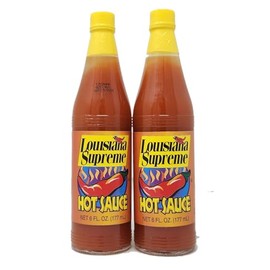 2 Pack of Hot Sauce 6oz Bottles Louisana Supreme Red Hot or Jalapeno (Red Hot Sauce)