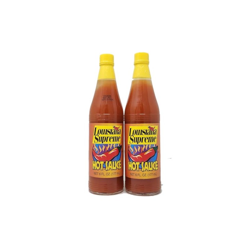 2 Pack of Hot Sauce 6oz Bottles Louisana Supreme Red