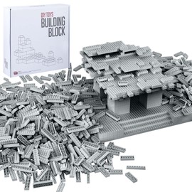 Lekebaby Classic 1500 Pieces Building Bricks Kit Basic Brick Set Classic Colors for Kids Creative Play, Compatible with All Major Brands, Gifts Educational Toy for Boys Girls 6 Years Old and Up(Gray)