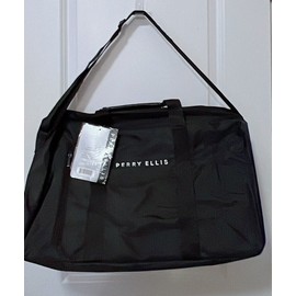 Perry Ellis-“Black Duffle Gym Bag”- Travel Luggage Carry On-(NEW WITH TAGS)