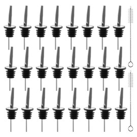 12/24/48 Pack Pour Spouts for Liquor Bottles, Liquor Pour Stainless Steel Classic Bottle Speed Pourers with Tapered Spout，Free Flow Pourers，Most Fit Classic Bottle's Lip 3/4" (24PC)