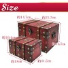 Wooden Treasure Chest Jewelry Box with Hardware Retro Antique Trinket