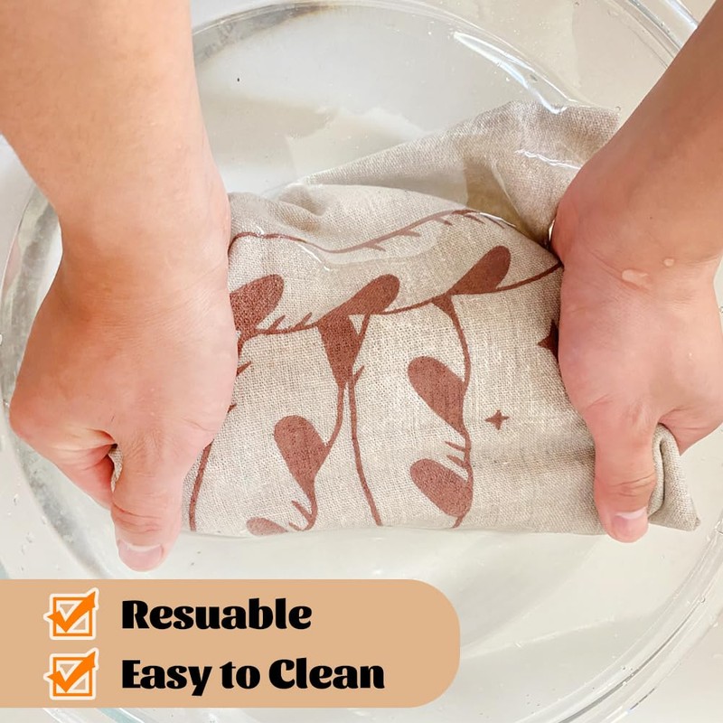 Bread Bag Linen Bread, 2 Pieces Reusable Baker's Lines, Large