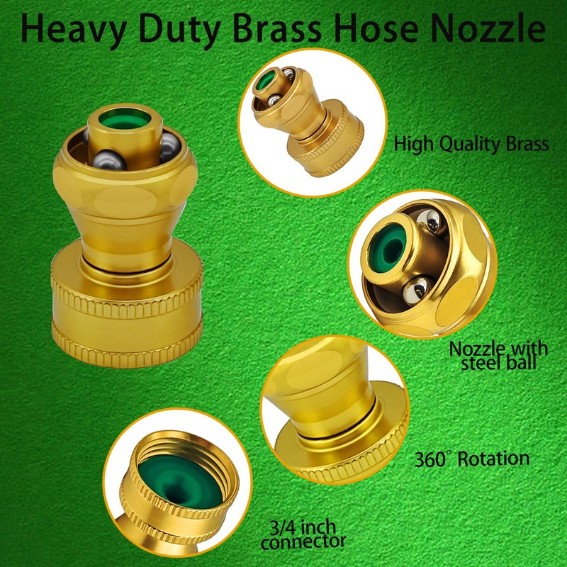 Heavy Duty Brass Hose Nozzle, 3 Pack Brass Nozzle Power,