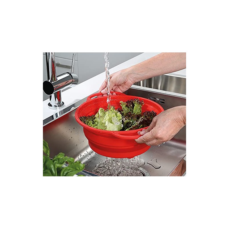 Colander Collapsible 24 cm Red