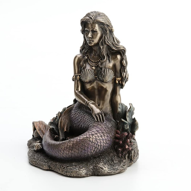 VERONESE DESIGN 6 Inch Tall Enchanted Song Mermaid Stting On