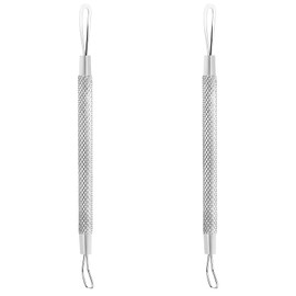 Diffaxy 2-teiliges Pickel Werkzeug, rutschfestes Gewinde, Edelstahl-Mittesserentfernerfür Hautunreinheiten, Akne und Whiteheads, doppelseitig, Soft-Touch