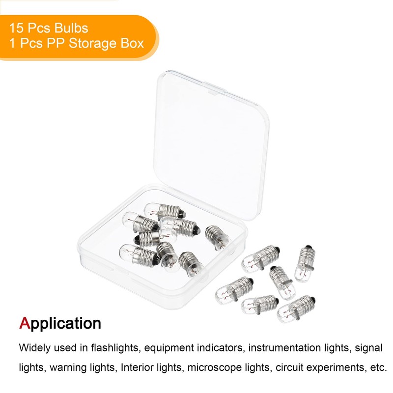 MECCANIXITY E10 Screw Base Miniature Bulbs 12V/3W Warm Yellow Light