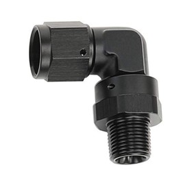 AC PERFORMANCE Black Aluminum 90 Degree -6 an AN6 Female to 3/8" NPT Male Swivel Adapter Fitting