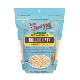 Bob's Red Mill Organic Oats Rolled Regular, 16 Ounce (Pack of 4)