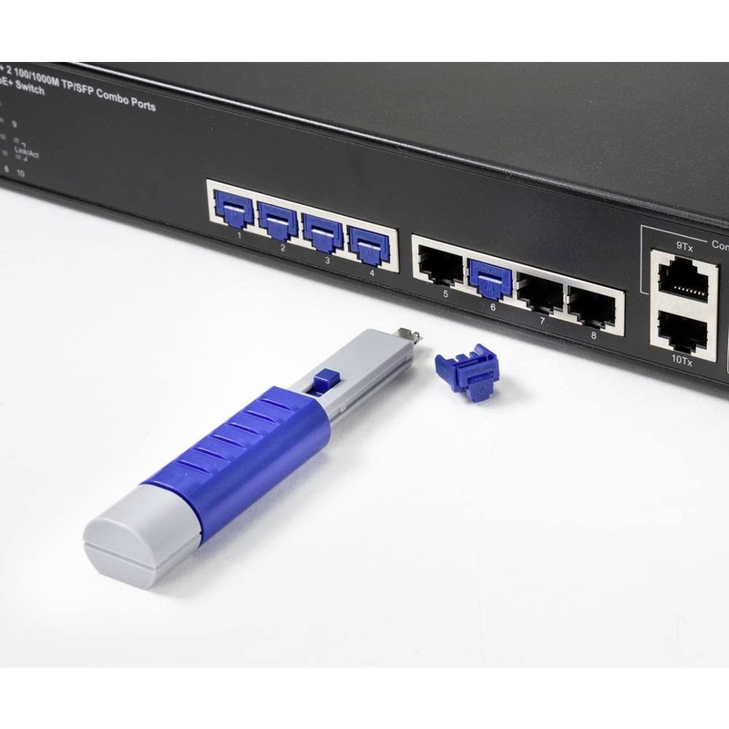 Renkforce RJ45 LAN Port Lock RF-4695228 Set of 12 Blue