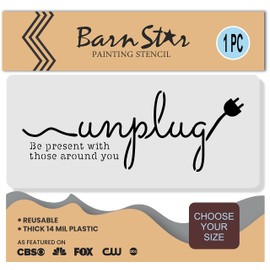 Unplug Stencil - Reusable Plastic Template - Paint Your Own Wood Box For Phone Storage - Cell Phone Holder Unplugged Design (7" x 2.6")