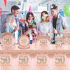 COSORO 20pcs Rose Gold Napkins, 50th Birthday Serviettes for Ladies,